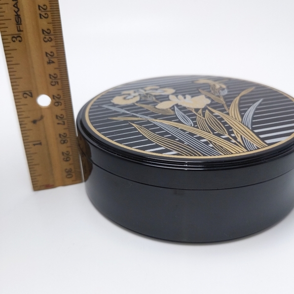 Vintage 1985 Iris at Dusk 6pc Japanese Laquerwear Coasters in Box Set - Picture 9 of 10